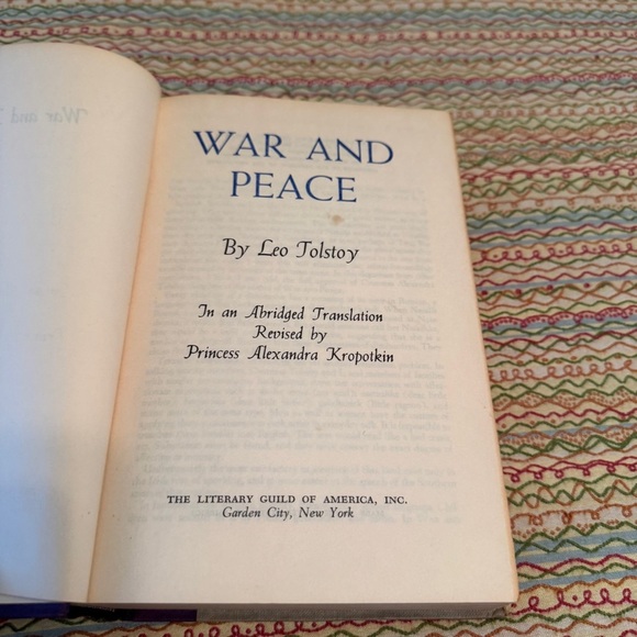 War and Peace by Leo Tolstoy Copyright 1949 - Picture 3 of 6
